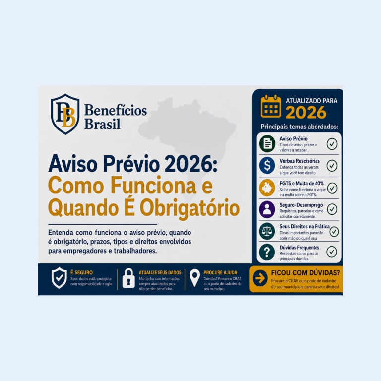 aviso prévio 2026 como funciona CLT