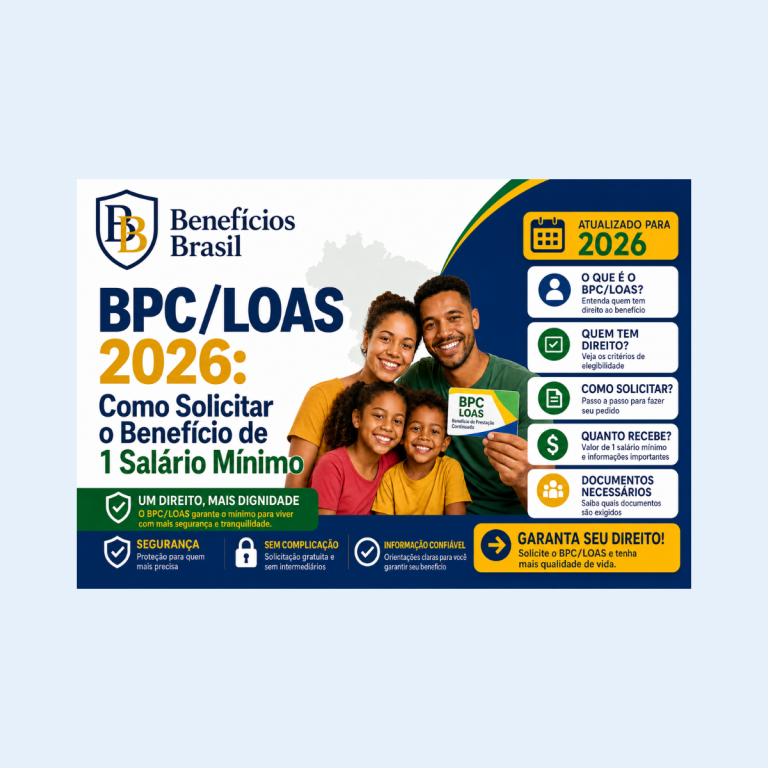 BPC LOAS 2026 como solicitar benefício de 1 salário mínimo para idosos e pessoas com deficiência