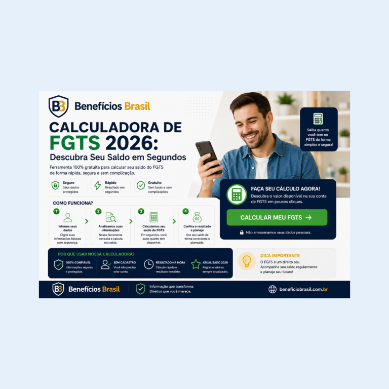 calculadora FGTS 2026 saldo benefícios brasil