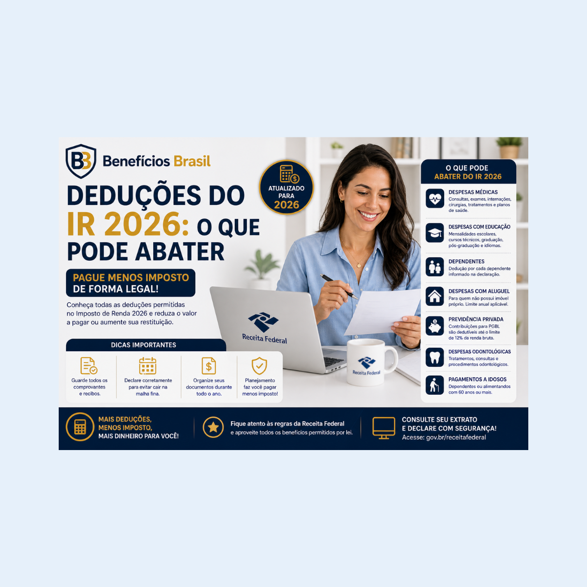 deduções imposto de renda 2026 o que pode abater