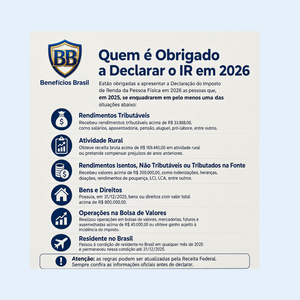 quem é obrigado a declarar imposto de renda 2026