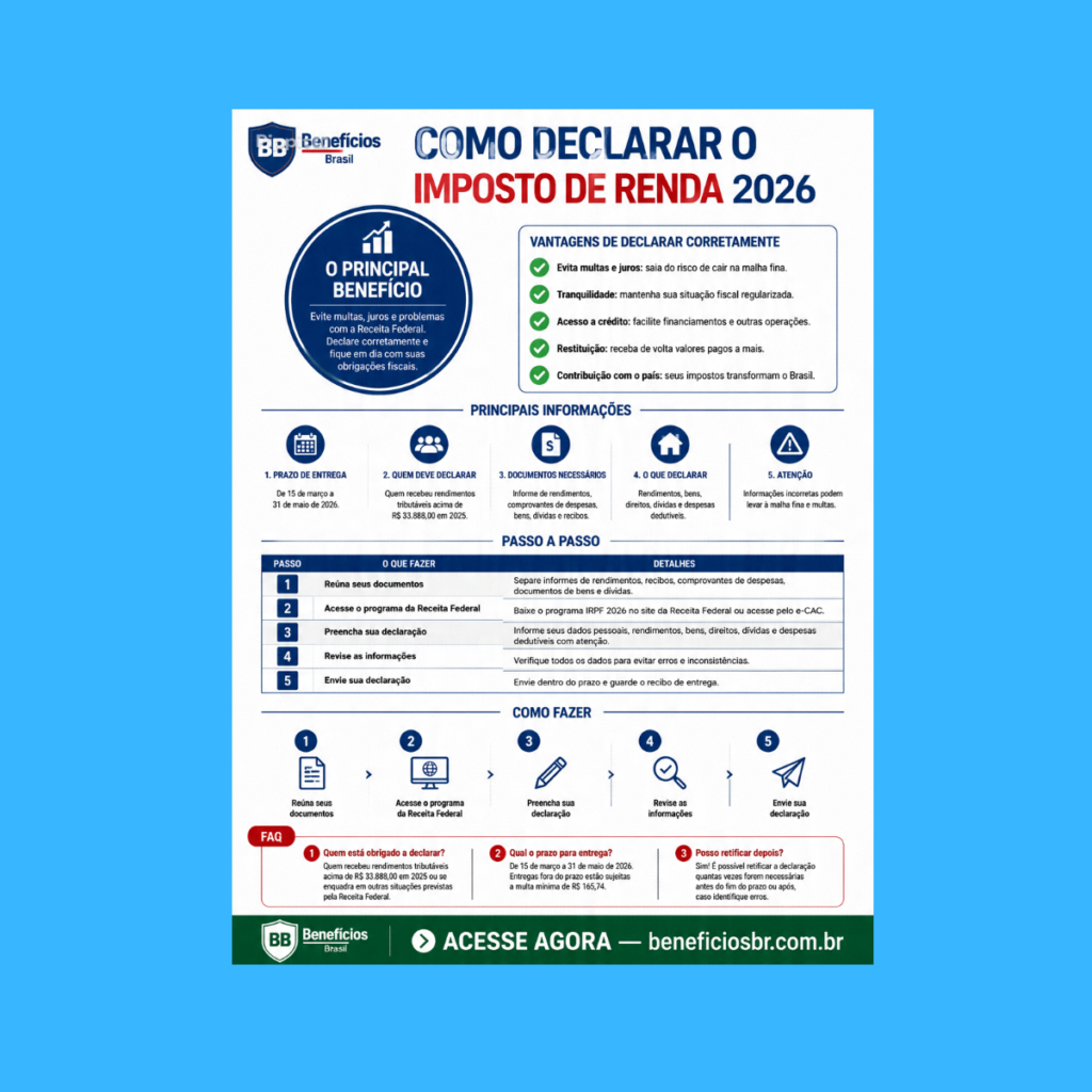 como declarar o imposto de renda 2026