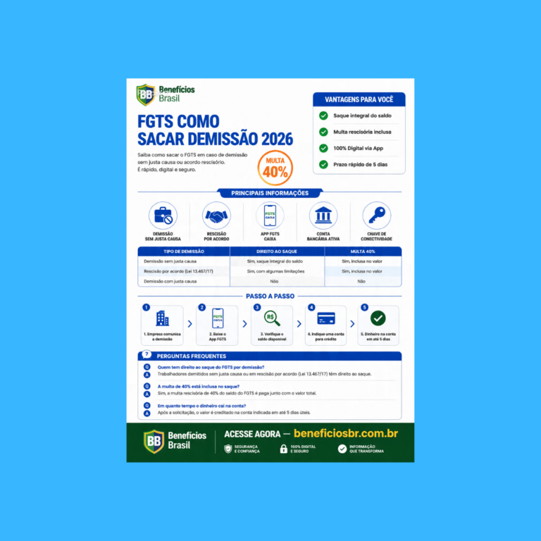 Fgts como sacar demissao 2026: Guia Completo
