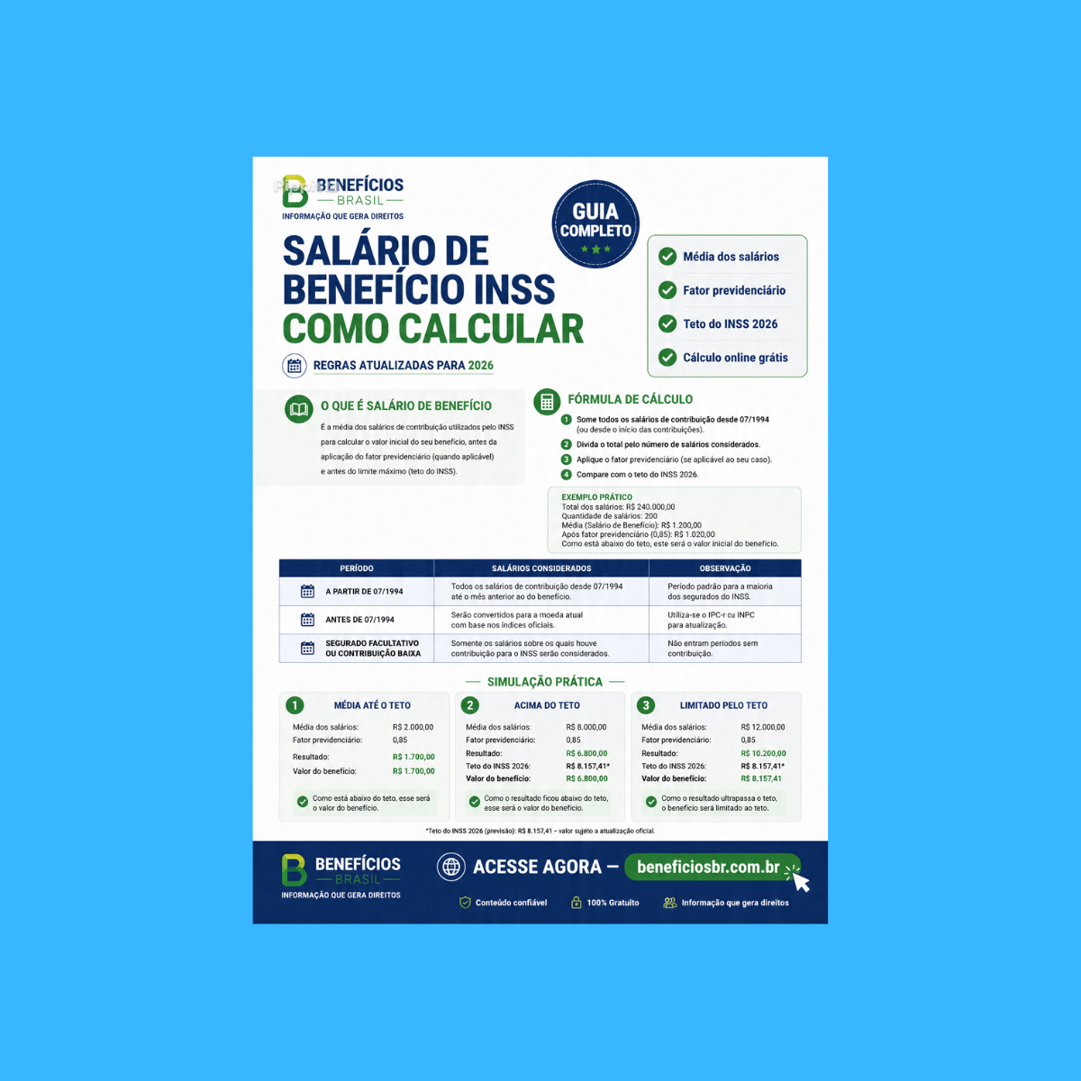 salário de benefício inss como calcular