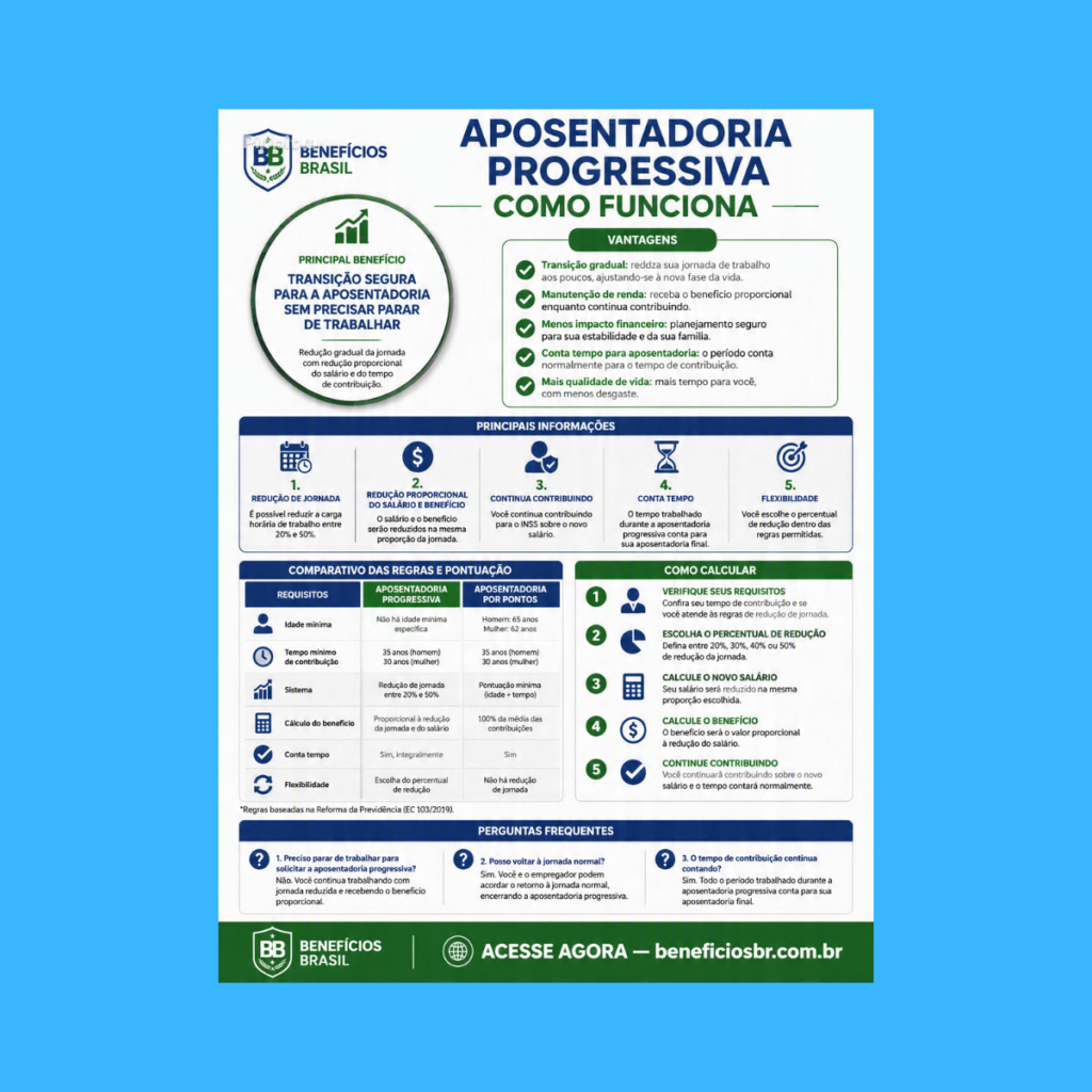 aposentadoria progressiva como funciona
