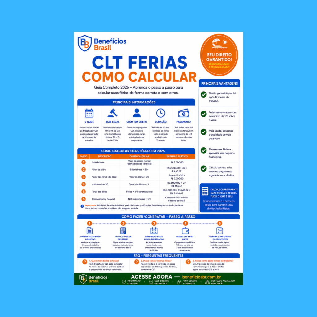 clt ferias como calcular