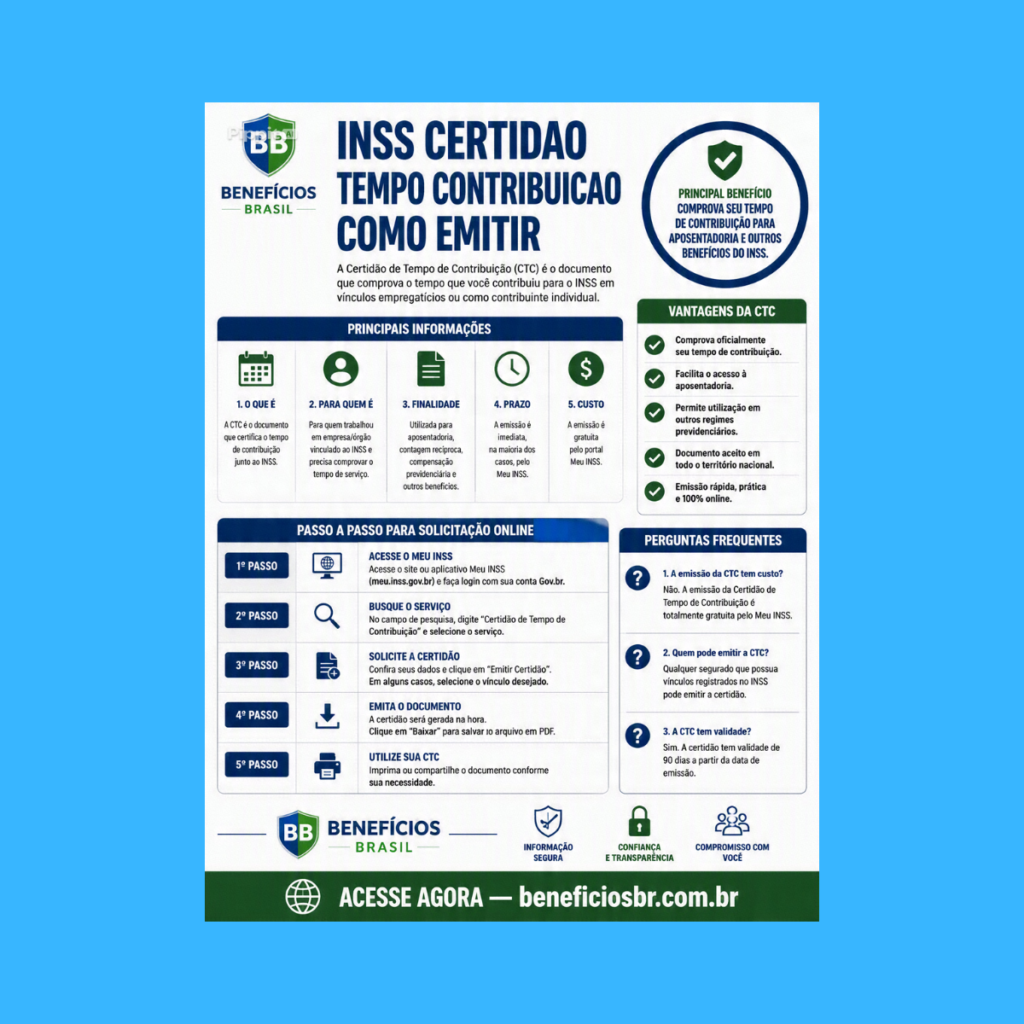 inss certidao tempo contribuicao como emitir