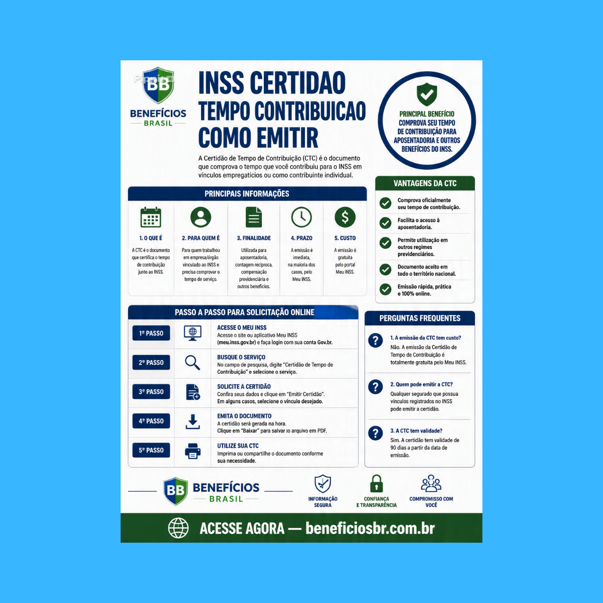 inss certidao tempo contribuicao como emitir