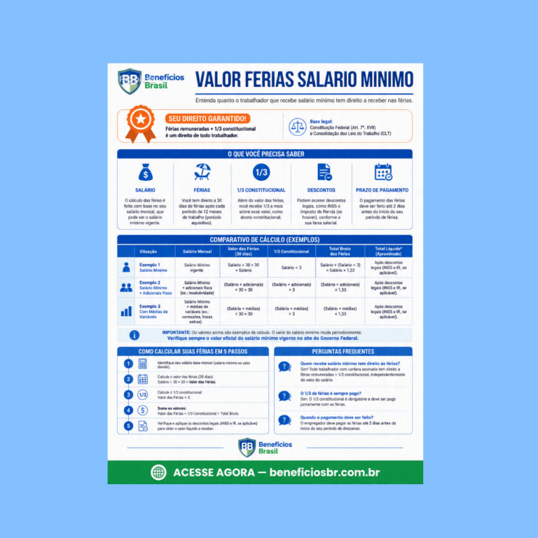 valor ferias salario minimo